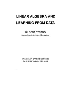 Linear Algebra and Learning from Data First Edition Gilbert Strang
