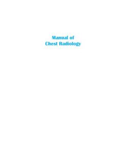 Manual of Chest Radiology 1st Edition by Hariqbal Singh ISBN 8184489064 978-8184489064