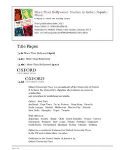 More Than Bollywood Studies in Indian Popular Music 1st Edition Gregory D. Booth