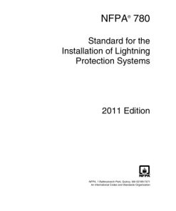 NFPA 780 Standard for the Installation of Lightning Protection Systems 2011 Edition Nfpa