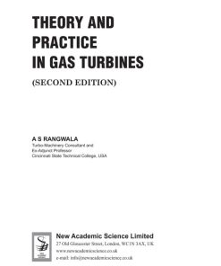 Theory and Practice in Gas Turbines 2nd Edition 2014 Rangwala